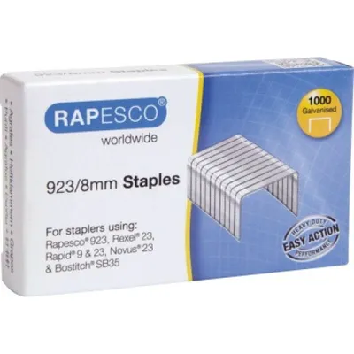Produktbild von Rapesco 1236, Klammerpack, 8 mm, 1000 Heftklammern, Stahl, Aluminium, 71 g