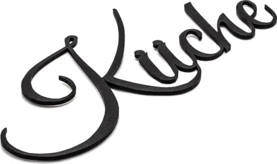 Produktbild von Küche Türschild Schriftzug Firma Name 3D Wandschild Selbstklebend Schwarz