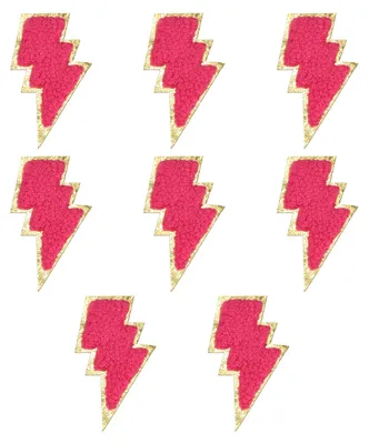 Produktbild von Chenille Aufnäher - Selbstklebend und zum Aufnähen - Für Kleidung Hüte Schuhe und Taschen - 8 Stück Pink