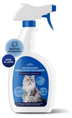 Produktbild von Japan Premium Geruchsentferner Katzenurin 270 ml – natürlicher Geruchsneutralisierer mit Yomogi & Catechin, Grüntee-Duft, stärker als Enzymreiniger