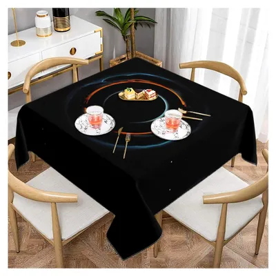 Produktbild von Elegante quadratische Tischdecke mit mysteriösen kosmischen schwarzen Löchern für Innen- und Außenbereiche, ideal für Hochzeiten und Teepartys
