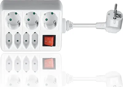 Produktbild von Steckdosenleiste 3-fach (Mehrfachsteckdose mit Save Energy-Schalter zum Stromsparen,