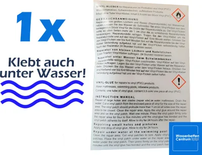 A collage showing a product label with text and graphics, and a separate graphic of blue waves.