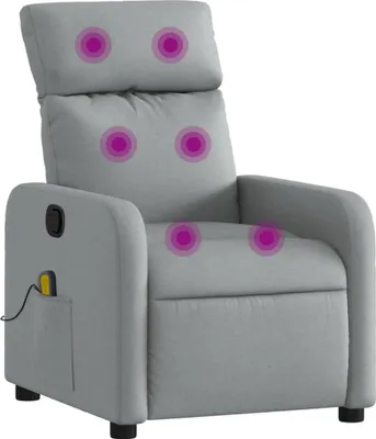 Immagine prodotto di vidaXL Sedia relax per massaggi in tessuto grigio chiaro