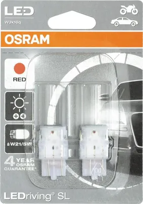 Produktbild von OSRAM LED Retrofit W21/5W 7716R ▶ Rot Bremslicht E- (2 Stück)