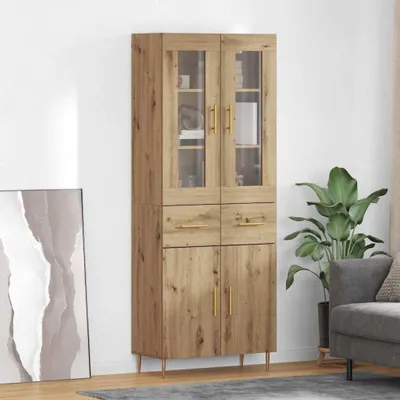 Image de vidaXL Highboard avec tiroirs 2 pcs Artisan-Chêne Bois composite