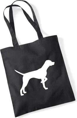 Produktbild von Huuraa Jutebeutel English Pointer Silhouette 10 Liter Black Baumwolle Tasche Geschenkidee