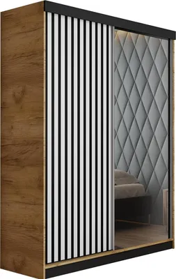 Obrázek produktu pro KIER FURNITURE Víceúčelová skříň MALANI 138 - Dub Craft zlatý + bílá 138x205x59 cm