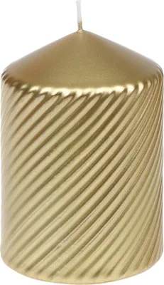 Produktbild von Weihnachtskerzen Stumpenkerze "Brissago" Gold 100/66 mm