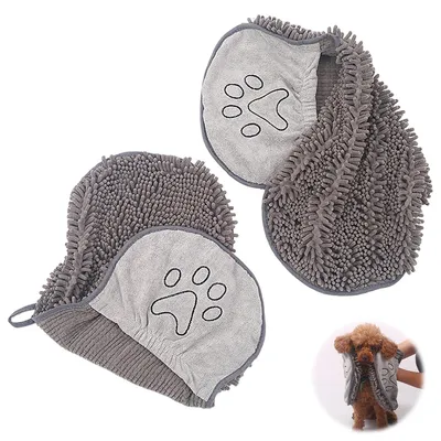 Produktbild von Hundetrockentuch Mikrofaser 2er Pack,saugfähig und weich mit Eingrifftaschen, maschinenwaschbar, 35×80 cm Saugfähige Haustier Handtücher