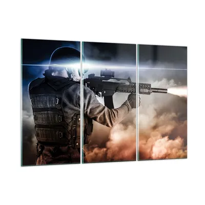 Produktbild von Bilder auf glas - Armee Soldat Shooter kugelsichere Weste - 105x70cm - Glasbilder - Wandbilder - Kunstdruck - Wanddekoration aus Glas - Glas Bilder - Wandbild auf Glas - GCE105x70-2493