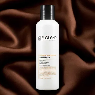 Produktbild von FLOLAND PROFESSIONAL Premium Seidenkeratin-Shampoo für stark geschädigtes Haar 150 ml
