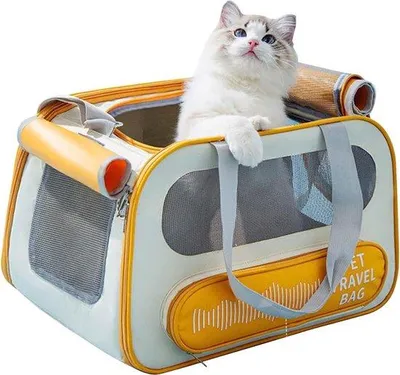 Produktbild von TierTransporttasche 45x30x28 cm - Zusammenfaltbar - Atmungsaktiv und sicher - Ideal für Reisen mit Haustieren