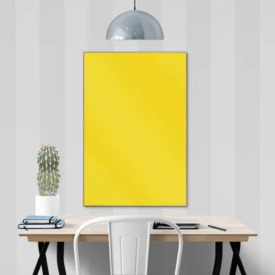 Produktbild von banjado Magnettafel aus Glas, beschreibbar, 50x75cm groß, ESG Sicherheitsglas mit Motiv Sonnengelb [MTGH2-0010]