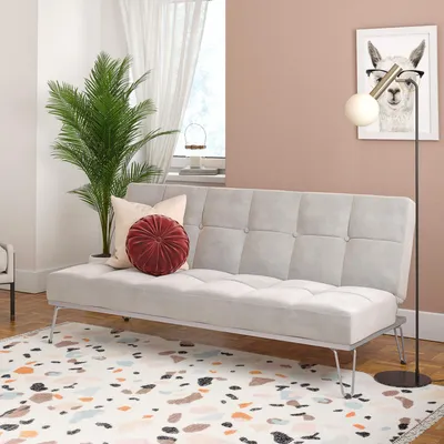 Produktbild von Elle | Schlafsofa 3-Sitzer aus Samt Grau