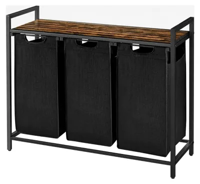 Produktbild von Wäschekorb - 3 x 10 Gallonen Wäschesortierer mit Ablagefläche