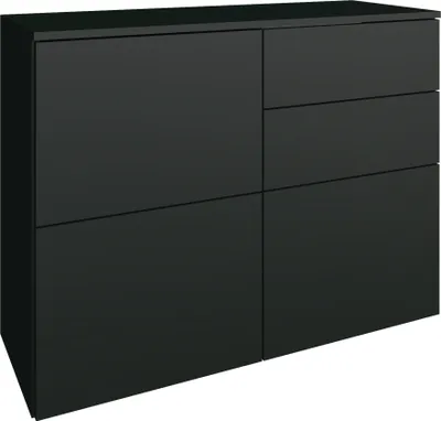 Produktbild von Kommode "Rova" 3-türig, schwarz-matt