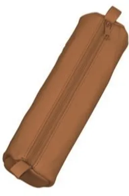 Produktbild von Alassio Schlamperrolle Leder braun, rund, Reißverschluss, 21 x 6 cm