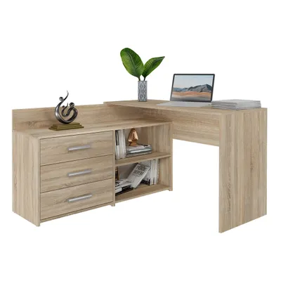 Produktbild von Schreibtisch mit Kommode MIKOL – Eiche Sonoma