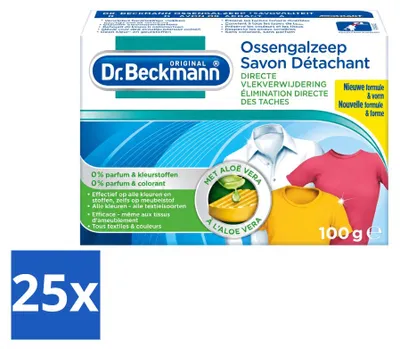 Produktbild von 25 x Dr. Beckmann Fleckenteufel Gallseife mit Aloe Vera, 100 g - Vorteilspackung - 25 Stücke