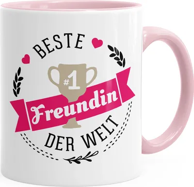 Produktbild von Kaffee-Tasse beste Freundin der Welt Geschenk für Freundin MoonWorks® rosa unisize