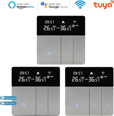 Produktbild von 3X WIFI Smart Raumthermostat Thermostat, Warmwasserbereitung, wifi fußbodenheizung APP Control Voice Heizung Kompatibel mit Alexa/Google für zu Hause Raumthermostate