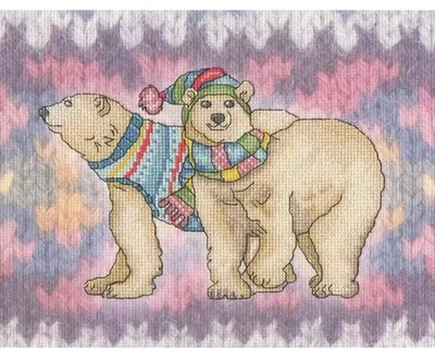 Productafbeelding van Stikpakket voor kruissteek, Bothy Threads, "Een poolpaar", XEB4, 24,5 x 19 cm