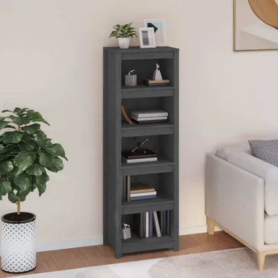 Produktbild von The Living Store Bücherregal Grau 50x35x154 cm Massivholz Kiefer