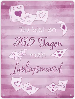 Produktbild von Du bist an 365 Tagen mein Lieblingsmensch Metallschild XL in 21x28 cm