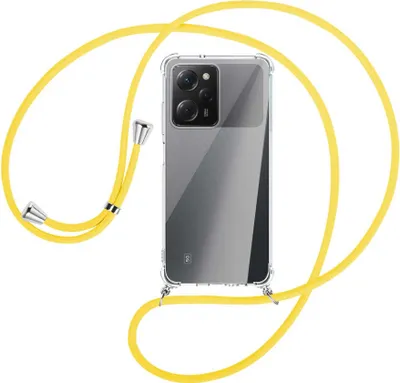 Produktbild von Handykette Backcover-Schutzhülle mit Band (Metall silberfarben) für Xiaomi Poco X5 Pro (6.67'') - gelb