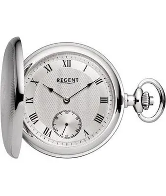 Produktbild von Regent Taschenuhr verchromt analog Mechanik silberfarben P-130