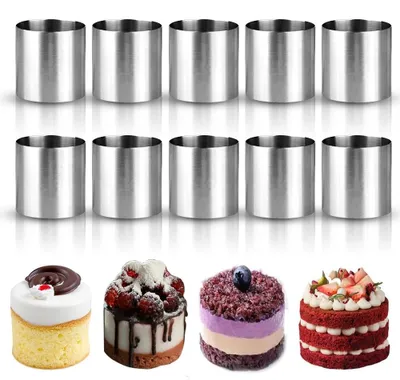 Productafbeelding van Solidchoice - Set van 10 RVS Dessert- en Dinerringen van 5 cm