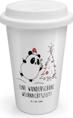 Produktbild von Mr. & Mrs. Panda Kaffeebecher To Go Panda Weihnachtszeit - Weiß - Geschenk, Isolierbecher, Thermobecher, Coffee Becher, ToGo
