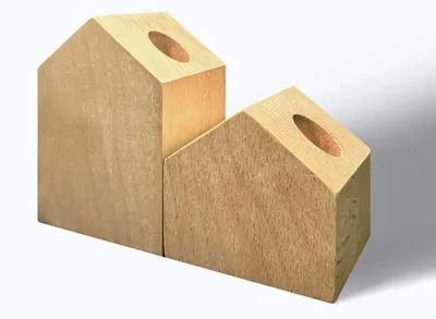 Obrázek produktu pro Sada 2 dřevěných svícnů – moderní design – svícny