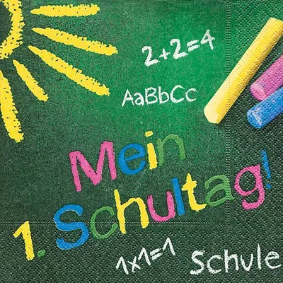 Produktbild von Paper+Design 27080 Lunchservietten Design "Mein 1. Schuletag" - 33 x 33 cm, 20 Stück