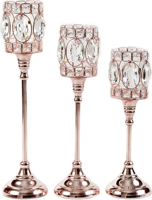 Produktbild von Kerzenständer Chalice 2-in-1 Deko Säule Ständer 3-er Set, Chalice M, Roségold
