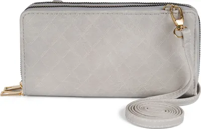 Produktbild von styleBREAKER Damen 2 in 1 Mini Bag Umhängetasche mit Rauten Prägung, Geldbörse, Handytasche, Schultertasche 02012379