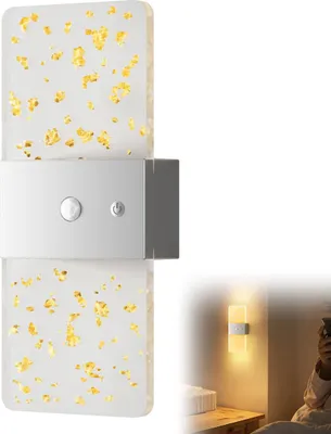 Produktbild von LED Wandlampe mit Bewegungsmelder Acryl Wandleuchte Dimmbar mit Schalter 3000K/4500K/6500K USB Aufladbare Nachtlicht mit Magnet 1200mAh