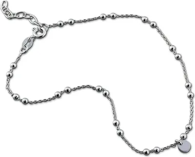 Produktbild von SilberDream Fußkette 925er SILBER 25cm Plättchen Damen Echt-Schmuk D2SDF5235J