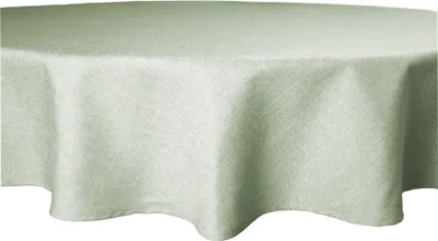 Produktbild von Tischdecke rund 220 cm hellgrün Leinenoptik Lotuseffekt Tischwäsche Wasserabweisend