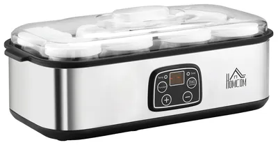Image de Yaourtière, capacité 1,44 litre, 8 pots de 180 ml chacun, minuterie réglable, thermostat intégré