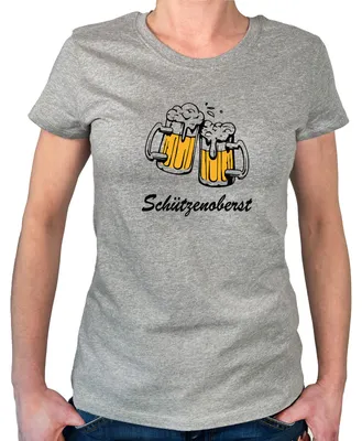 Produktbild von Huuraa Damen T-Shirt Schützenoberst Schützenfest XL Sport Grey Bio Baumwolle Fairtrade Damenshirt Geschenkidee