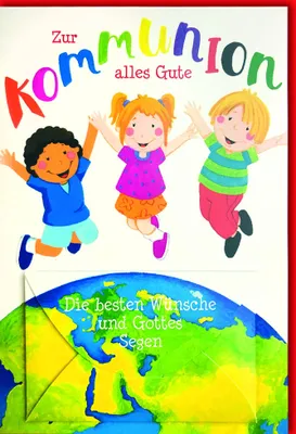 Produktbild von Kommunion - Karte mit Umschlag - springende Kinder