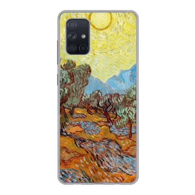 Produktbild von MuchoWow® Handyhülle Schutzhülle Hülle für Samsung Galaxy A51 Olivenbäume mit gelbem Himmel und Sonne - Vincent van Gogh Silikon Softcase Handy Hülle - Schutzabdeckung
