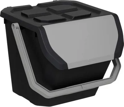 Produktbild von Mülltrennungsbehälter 24l aus schwarzem kunststoff - 5 five simply smart