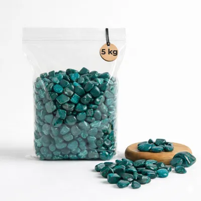 Produktbild von Bunte Deko-Steine 5 KG Glas-Vasen Streudeko Ø 8-16 mm türkis