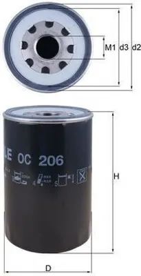 Produktbild von Ölfilter MAHLE OC 206 Anschraubfilter für MAN G 90 L 2000 M 2000 M M 90 M 2000 L