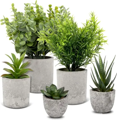 Produktbild von Kunstpflanze, Deko Pflanze, Künstliche Palme, Schlangenzunge, Agave Sukkulente, Eagle Claw Aloe, Künstliche Pflanzen für Schlafzimmer Büro Dekoration