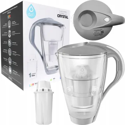 Produktbild von Dafi Crystal Glas-Wasserfilterkanne 2L mit LED-Zähler + 1x Kartusche F86B-M7KH