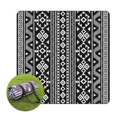 Produktbild von Große Outdoor-Picknickdecke 150×200 cm, wasserdichte Campingmatte, Stranddecke, antihaftend, 240T Polyester + 160g Baumwolle + 90g Aluminiumfolie